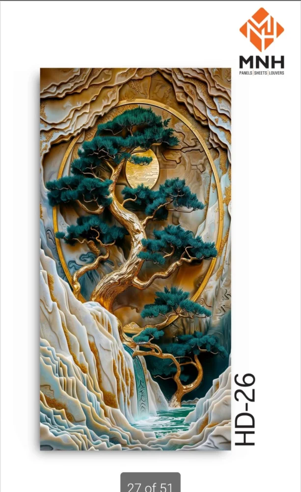 High-Gloss UV Marble Wall Sheet (PVC/SPC)